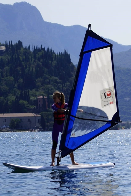 One-to-one windsurfing lesson at sunset at the Trentino Garda 13