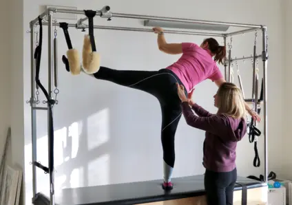 Individual Pilates lesson in the studio with reformer 7