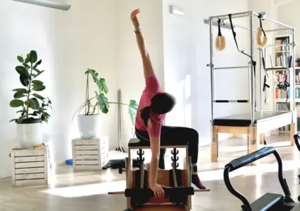 Individual Pilates lesson in the studio with reformer 5